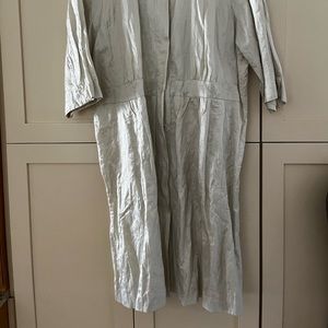 Eileen Fisher Steel Satin Coatdress XL NWT Ivory
